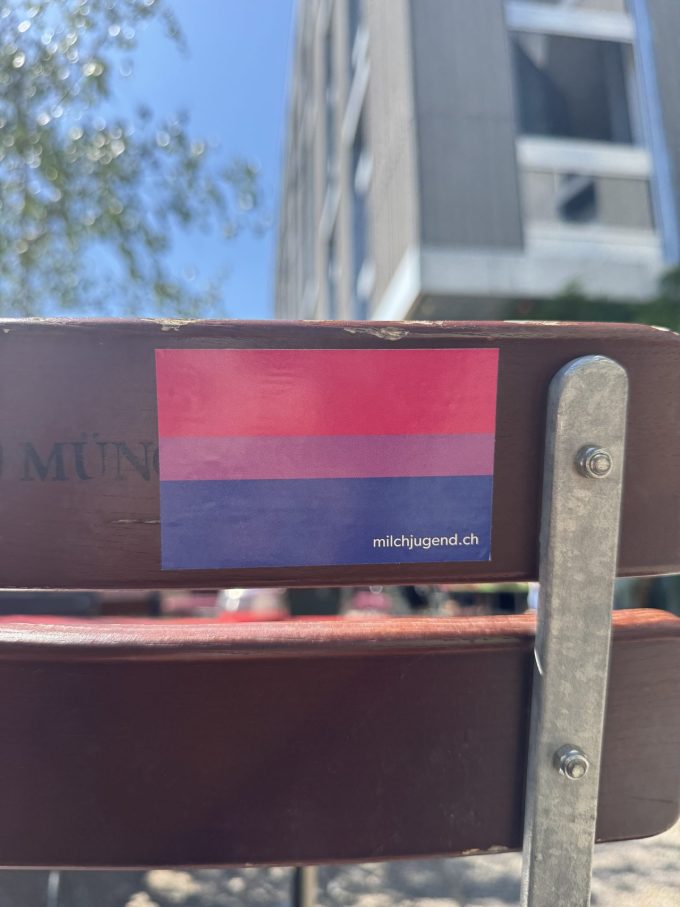 Flagge mit den bisexuellen Farben als Sticker